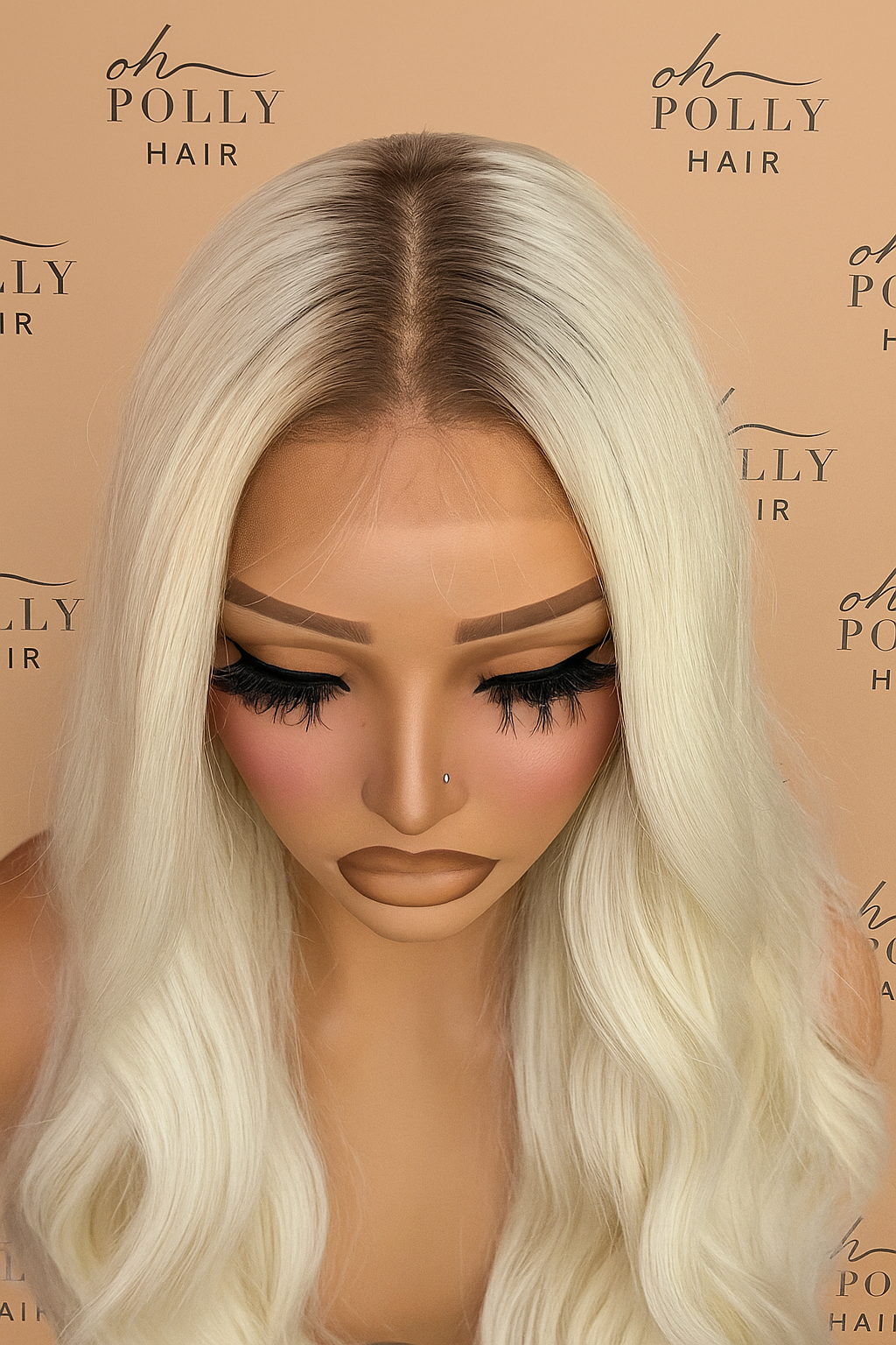 Platinum Blonde 100% Human Hair Wig with Soft Waves for White Women