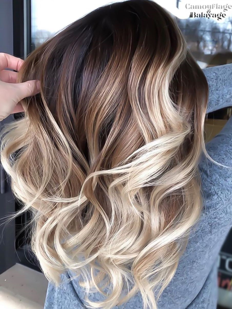 Brown to Blonde Balayage Wigs 100% Real Human Hair for Caucasian | Free Shipping Main image
